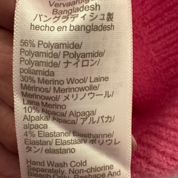J. Crew Raspberry Merino Wool/Alpaca Blend Cropped Mock Turtleneck - Size M  NWT - Picture 7 of 7